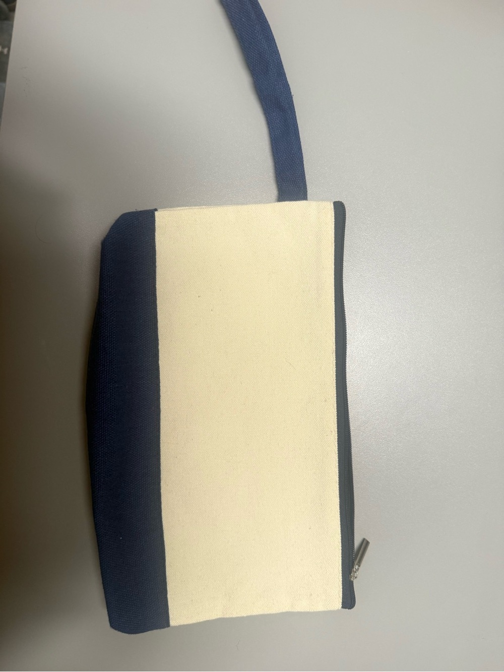 Nautical Canvas Wristlet in Navy and Cream